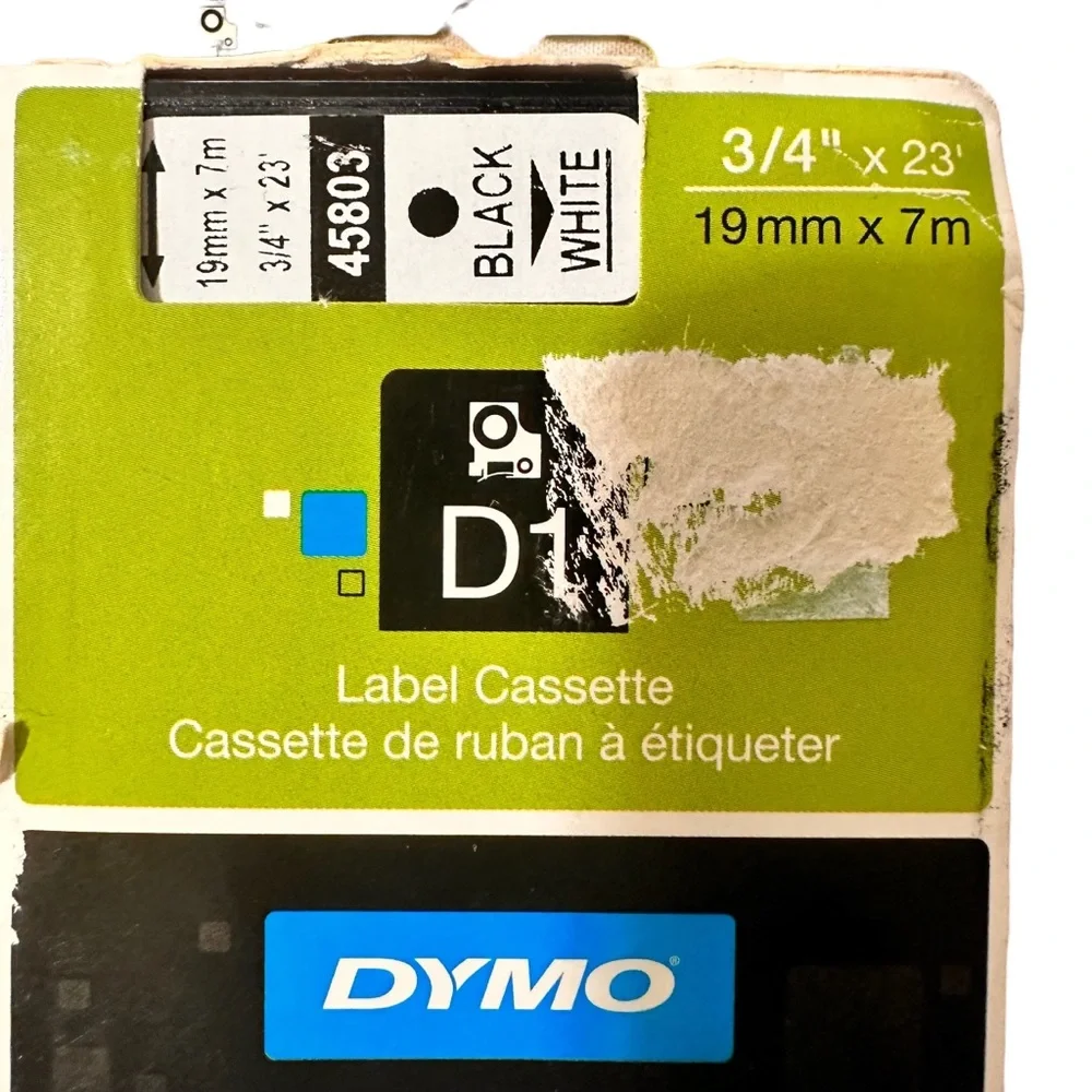 DYMO D1 Cassette Label Tape For Label Manager Label Making 3/4